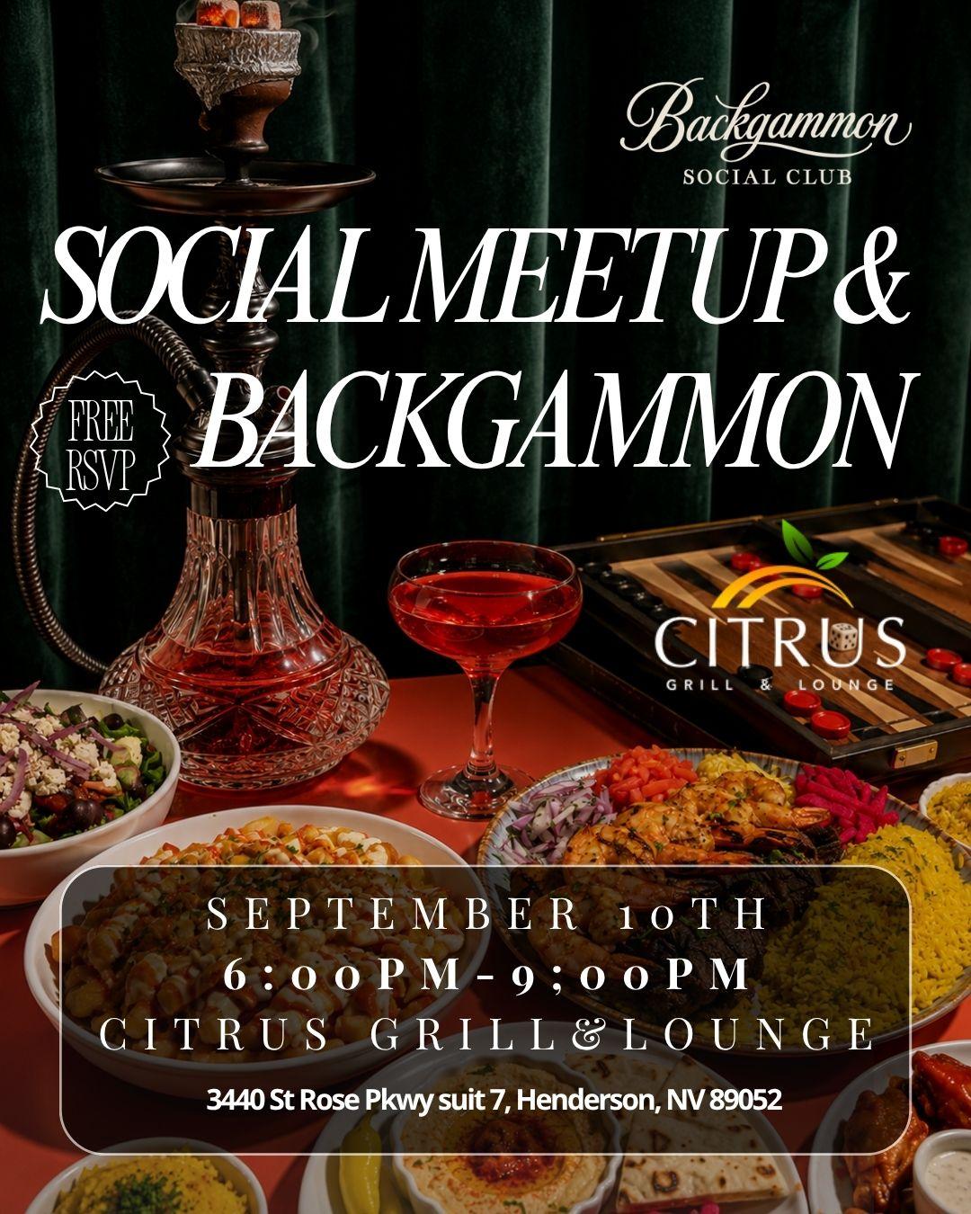 Rolls After Dark event poster — Backgammon Social Club at Citrus Grill & Lounge, Henderson NV